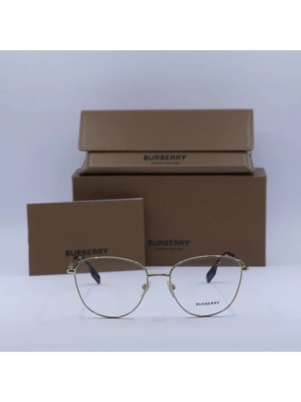 Burberry BE1376 1340 Cat Eye Eyeglasses 55mm - Light Gold